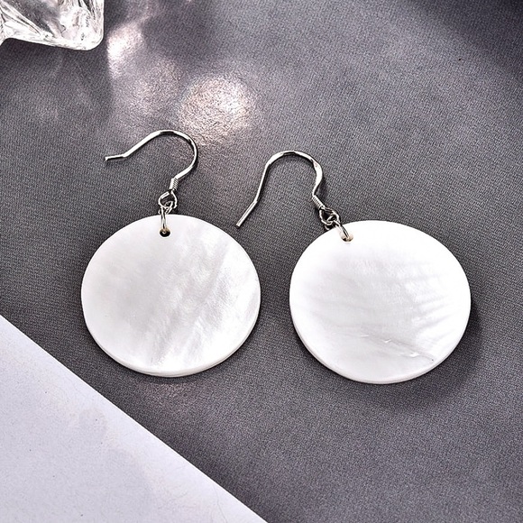 GlitzBlitz Jewelry - 2/$20!  Shell Disc Drop Earrings
